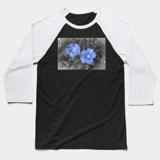 Gentle Blue Flower Baseball T-Shirt
